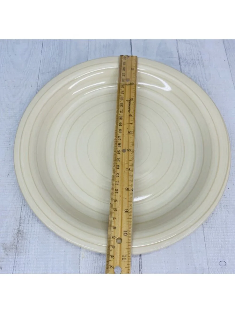 Citrus Grove BEIGE SANDSTONE SWIRL Hand Paint Stoneware Dinner Plates Set Of 4